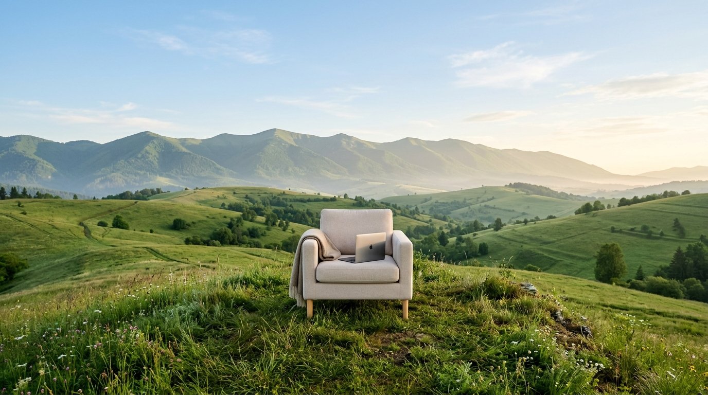 Serene scenic landscape background